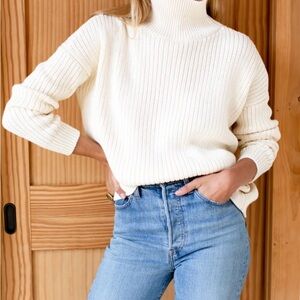 Emerson Fry Ivory Carolyn funnel neck Sweater